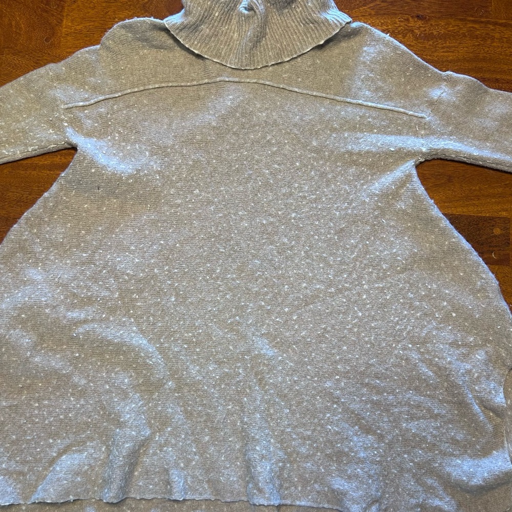 Cozy Tan Flowy Turtleneck